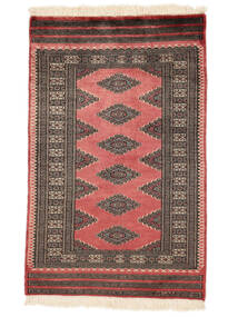  Pakistan Bukara 3Ply Alfombra 78X125 De Lana Marrón/Negro Pequeño Carpetvista