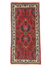  63X138 Sarough Vloerkleed Donkerrood/Zwart Perzië/Iran Carpetvista