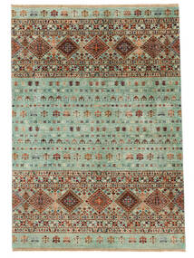  179X250 Striped Shabargan Rug Wool, Carpetvista