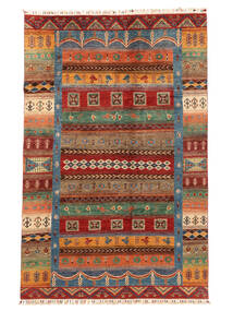  170X262 Shabargan Teppich Dunkelrot/Braun Afghanistan Carpetvista