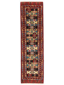  Orientalisk Turkaman 84X302 Hallmatta Mörkröd/Svart Ull, Persien/Iran Carpetvista