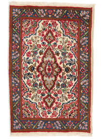 Kerman Vloerkleed 80X121 Donkerrood/Zwart Wol, Perzië/Iran Carpetvista