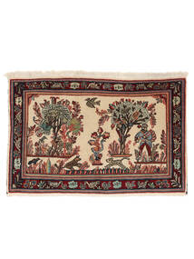 59X89 Sarough Teppich Orientalischer Schwarz/Dunkelrot (Wolle, Persien/Iran) Carpetvista