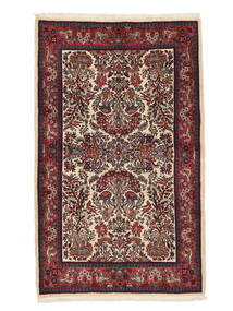 137X223 Sarough Fine Teppe Orientalsk Svart/Mørk Rød (Ull, Persia/Iran) Carpetvista