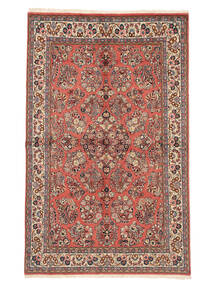 133X213 Sarough Fine Teppe Orientalsk Mørk Rød/Brun (Ull, Persia/Iran) Carpetvista