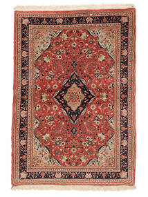 Sarough Fine Vloerkleed 110X160 Bruin/Donkerrood Wol, Perzië/Iran Carpetvista