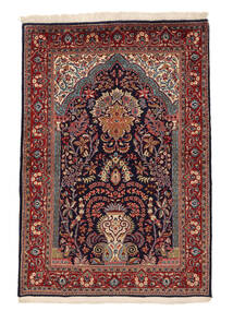 Alfombra Sarough Fine 109X158 Negro/Rojo Oscuro (Lana, Persia/Irán)