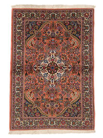 110X160 Sarough Fine Matta Orientalisk Svart/Mörkröd (Ull, Persien/Iran) Carpetvista