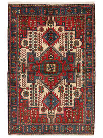  Nahavand Old Rug 140X206 Persian Wool Black/Dark Red Small Carpetvista