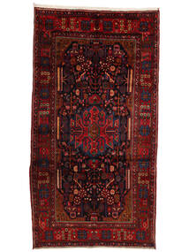 163X309 Nahavand Old Vloerkleed Oosters Tapijtloper Zwart/Donkerrood (Wol, Perzië/Iran) Carpetvista