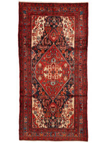 160X325 Alfombra Oriental Nahavand Old De Pasillo Rojo Oscuro/Negro (Lana, Persia/Irán) Carpetvista