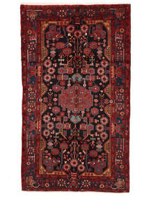 160X280 Tapete Nahavand Old Oriental Preto/Vermelho Escuro (Lã, Pérsia/Irão) Carpetvista