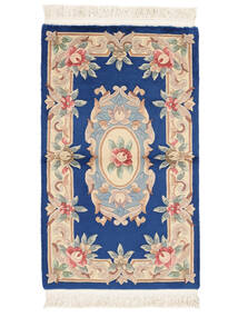 Alfombra Oriental China 90 Line 91X152 Azul Oscuro/Beige (Lana, China)