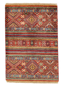  87X123 Striped Small Shabargan Rug Wool, Carpetvista