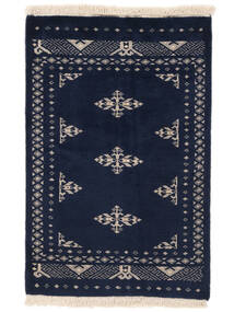  64X95 Medallón Pequeño Pakistan Bukara 2Ply Alfombra Lana, Carpetvista