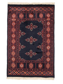 63X95 Pakistan Bokhara 2Ply Vloerkleed Oosters Zwart/Donkerrood (Wol, Pakistan) Carpetvista