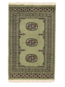 Alfombra Oriental Pakistan Bukara 2Ply 62X97 Verde Oscuro/Negro (Lana, Pakistán)