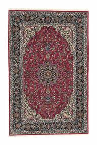 108X168 Isfahan Seidenkette Teppich Orientalischer Schwarz/Dunkelrot (Wolle, Persien/Iran)