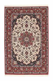 Isfahan Silk Warp Rug 112X172 Dark Red/Brown Wool, Persia/Iran