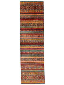 87X299 Tappeto Shabargan Moderno Passatoie Rosso Scuro/Marrone (Lana, Afghanistan) Carpetvista