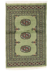  Pakistan Bukara 2Ply Alfombra 62X96 De Lana Verde/Negro Pequeño Carpetvista