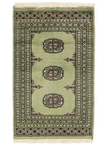  Pakistan Bukara 2Ply Tappeto 62X99 Di Lana Verde Scuro/Nero Piccolo Carpetvista