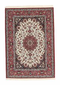 115X162 Isfahan Silk Warp Rug Oriental Dark Red/Black (Wool, Persia/Iran)