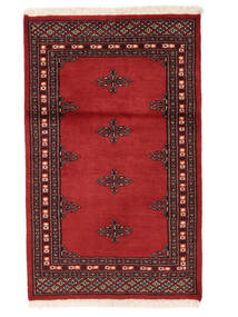 80X128 Alfombra Pakistan Bukara 2Ply Oriental Rojo Oscuro/Negro (Lana, Pakistán) Carpetvista