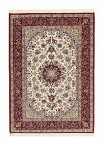 Isfahan Silk Warp Rug 110X166 Brown/Black Wool, Persia/Iran