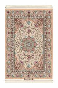 110X162 Isfahan Silkesvarp Matta Orientalisk Brun/Orange (Ull, Persien/Iran)