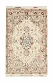  Tabriz 50 Raj Med Silke 100X157 Persisk Ullmatta Beige/Orange Liten