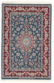 82X124 Isfahan Silk Warp Rug Oriental Black/Dark Red (Wool, Persia/Iran)