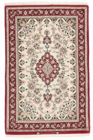 87X130 Isfahan Seidenkette Teppich Orientalischer Beige/Braun (Wolle, Persien/Iran)