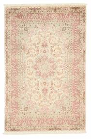  Perzisch Qum Zijde Vloerkleed 78X120 Oranje/Beige