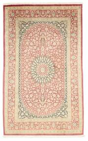  Perzisch Qum Zijde Vloerkleed 77X123 Bruin/Beige