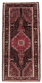 Alfombra Oriental Hamadan 155X320 De Pasillo Negro/Rojo Oscuro (Lana, Persia/Irán)