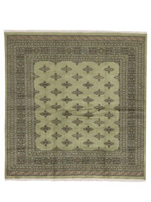  Orientalsk Pakistan Bokhara 2Ply Tæppe 203X210 Kvadratisk Mørkegrøn/Mørkegul Uld, Pakistan Carpetvista