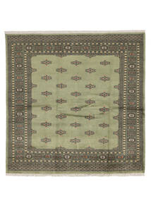  Oosters Pakistan Bokhara 2Ply Vloerkleed 198X199 Vierkant Donker Geel/Donkergroen Wol, Pakistan Carpetvista