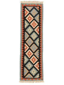 Alfombra Kilim Gashgai 60X200 De Pasillo Negro/Verde ( Persia/Irán)