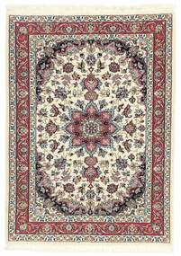  Persian Isfahan Silk Warp Rug 83X113 Brown/Beige