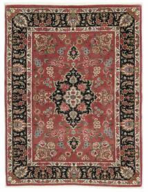 Tappeto Qum Kork/Di Seta 108X142 Rosso Scuro/Marrone (Lana, Persia/Iran)