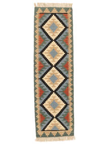  Kilim Gashgai Alfombra 58X195 Persa Verde Oscuro/Naranja Pequeño Carpetvista