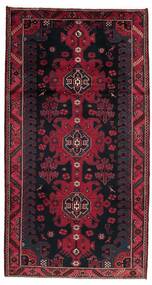 Zanjan Teppich 160X305 Läufer Schwarz/Dunkelrot Wolle, Persien/Iran