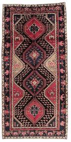  Persischer Hamadan Teppich 150X315 Läufer Schwarz/Dunkelrot (Wolle, Persien/Iran)