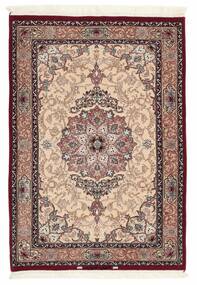 87X125 Isfahan Silk Warp Rug Oriental Brown/Black (Wool, Persia/Iran)