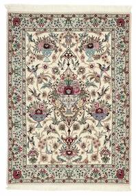  Persian Isfahan Silk Warp Rug 90X122 Brown/Beige (Wool, Persia/Iran)