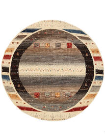  Ø 185 Gabbeh Loribaft Rug Modern Round Brown/Beige (Wool, India) Carpetvista