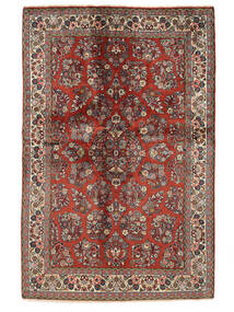 136X210 Sarough Fine Teppich Orientalischer Dunkelrot/Schwarz (Wolle, Persien/Iran) Carpetvista