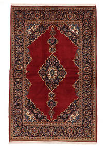 Keshan Fine Vloerkleed 135X218 Zwart/Donkerrood Wol, Perzië/Iran Carpetvista