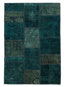 Patchwork Rug 105X152 Black Wool, Persia/Iran Carpetvista